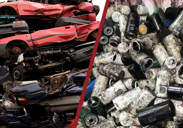 Materiais manuseados por trituradores de metal pesado