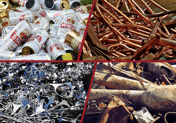 Os materiais podem ser manuseados por trituradores gigantes de metal