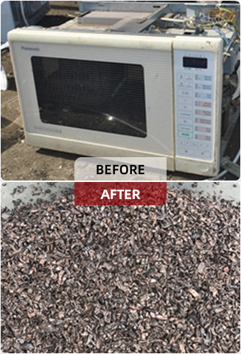 Compara&ccedil;&atilde;o de materiais antes e depois do processamento