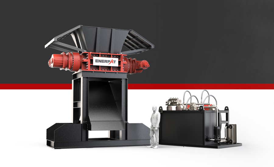 Triturador hidr&aacute;ulico de a&ccedil;o de eixo duplo